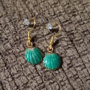 - Green Shell Earrings